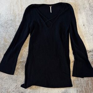 Free People Black Crew Neck Sweater
